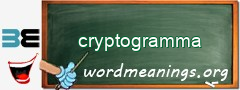 WordMeaning blackboard for cryptogramma